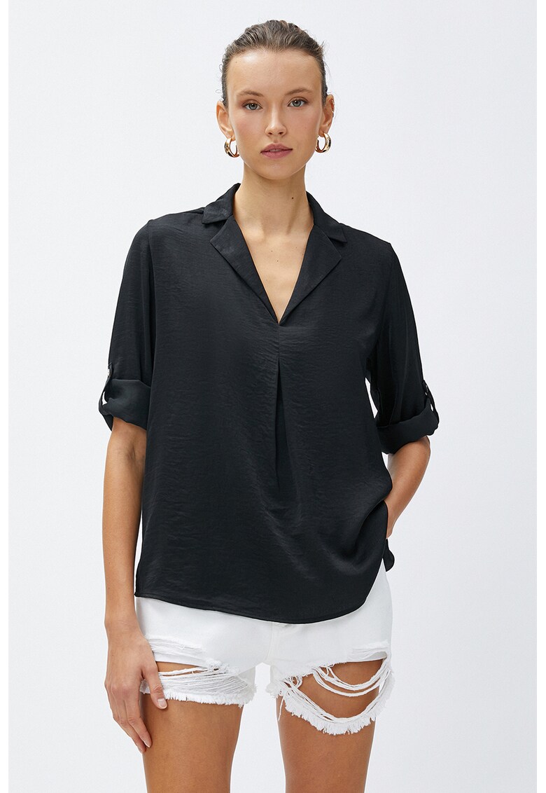 Bluza vaporoasa cu mansete pliabile
