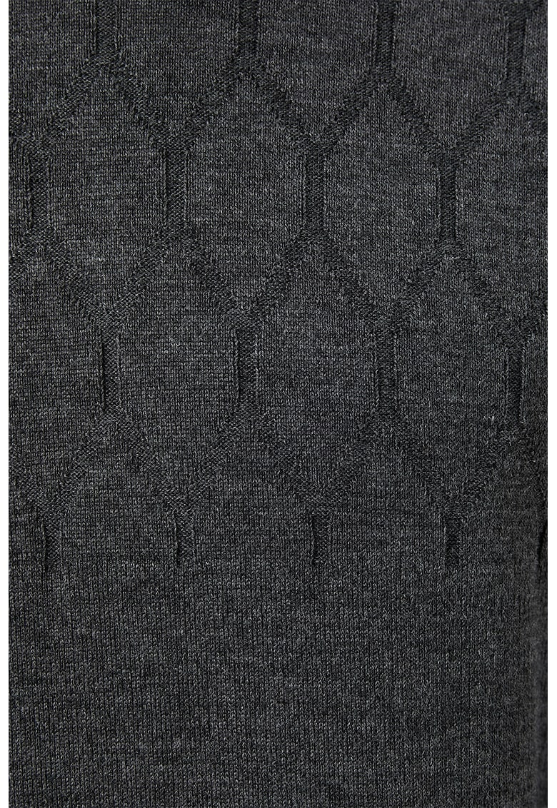 Pulover din amestec de lana cu detalii texturate