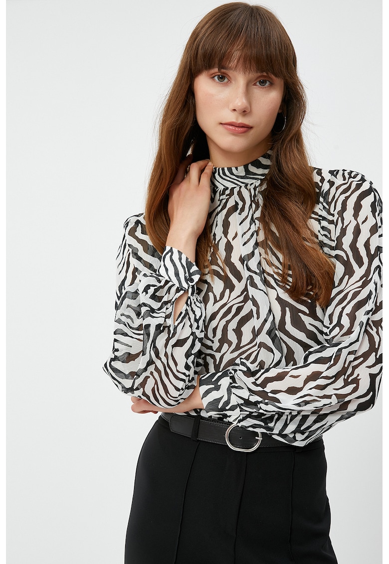 Bluza semitransparenta cu animal print