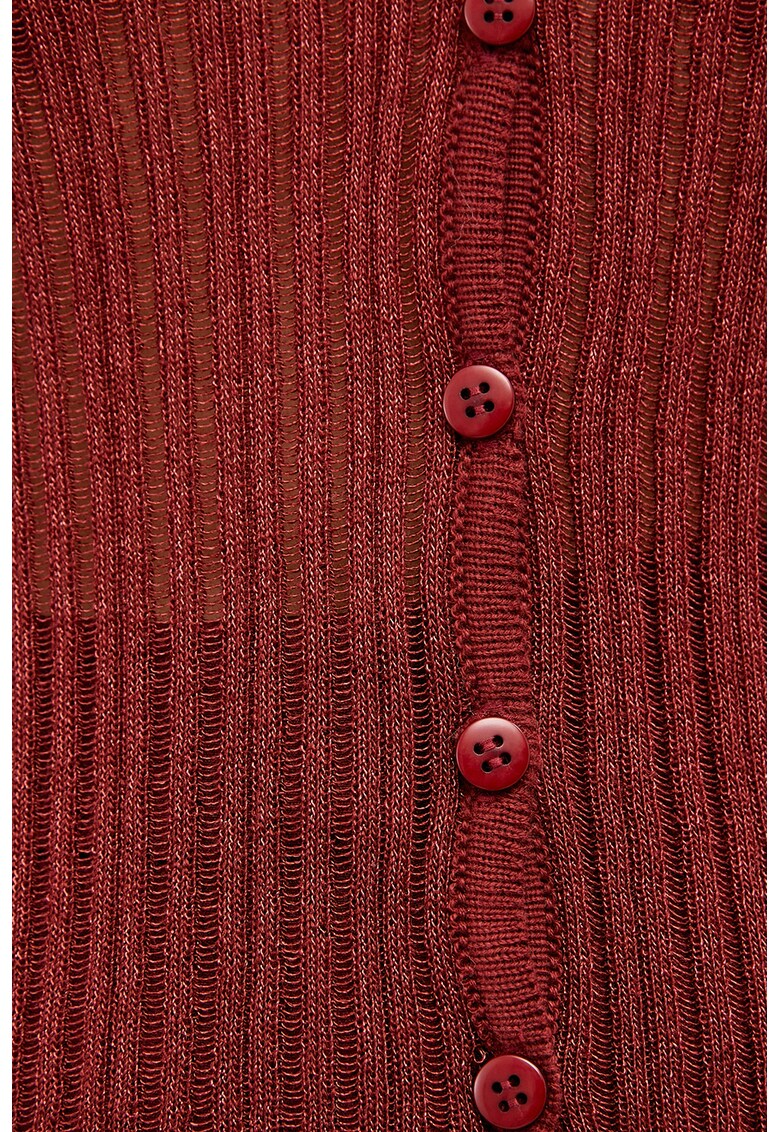 Cardigan striat cu aspect semi-transparent