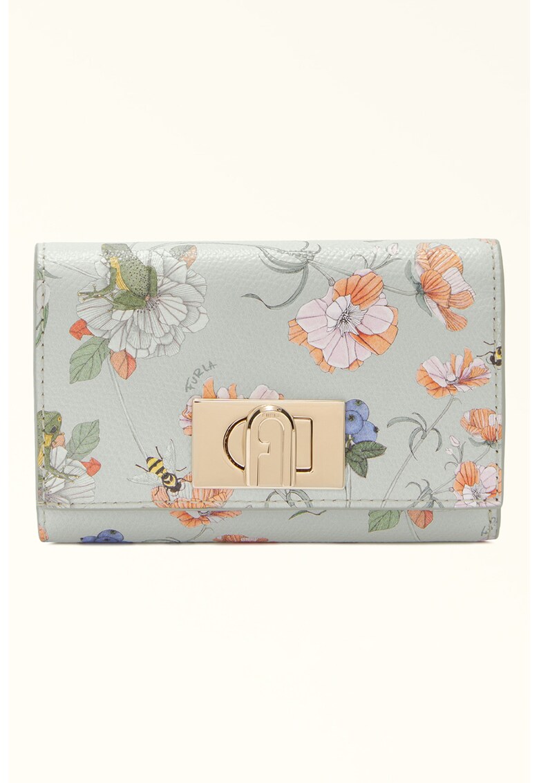 Furla Кожено портмоне с флорална шарка за Жени Furla Кожено портмоне с флорална шарка за Жени