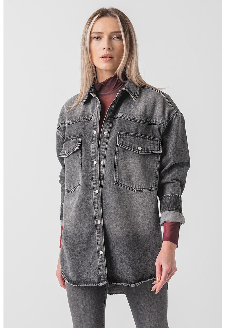 Jacheta-camasa supradimensionata din denim Gelena