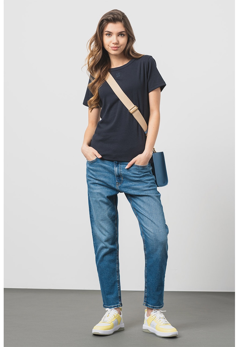 Tricou cu decolteu la baza gâtului deloris – negru – HUGO Tricou cu decolteu la baza gâtului deloris – negru – HUGO