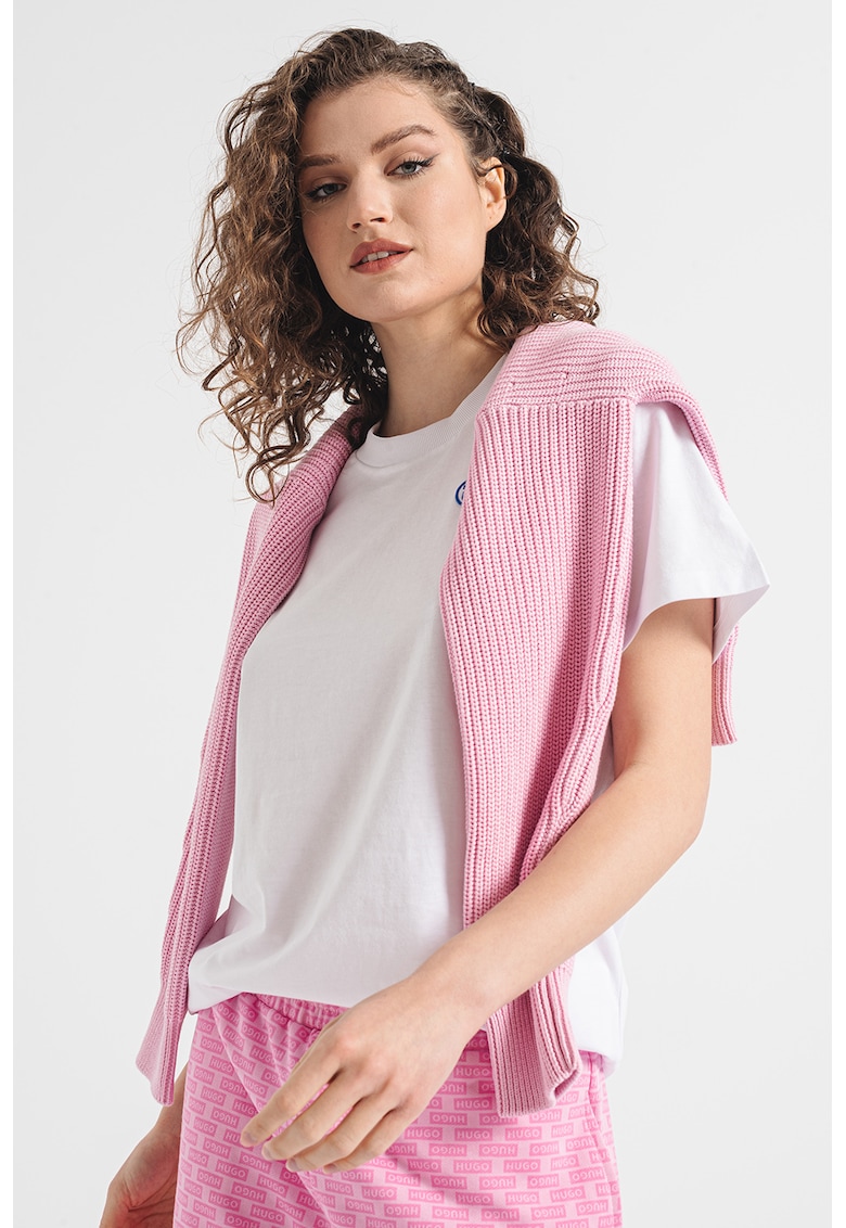 Tricou relaxed fit Vintage - Albastru royal/Alb optic