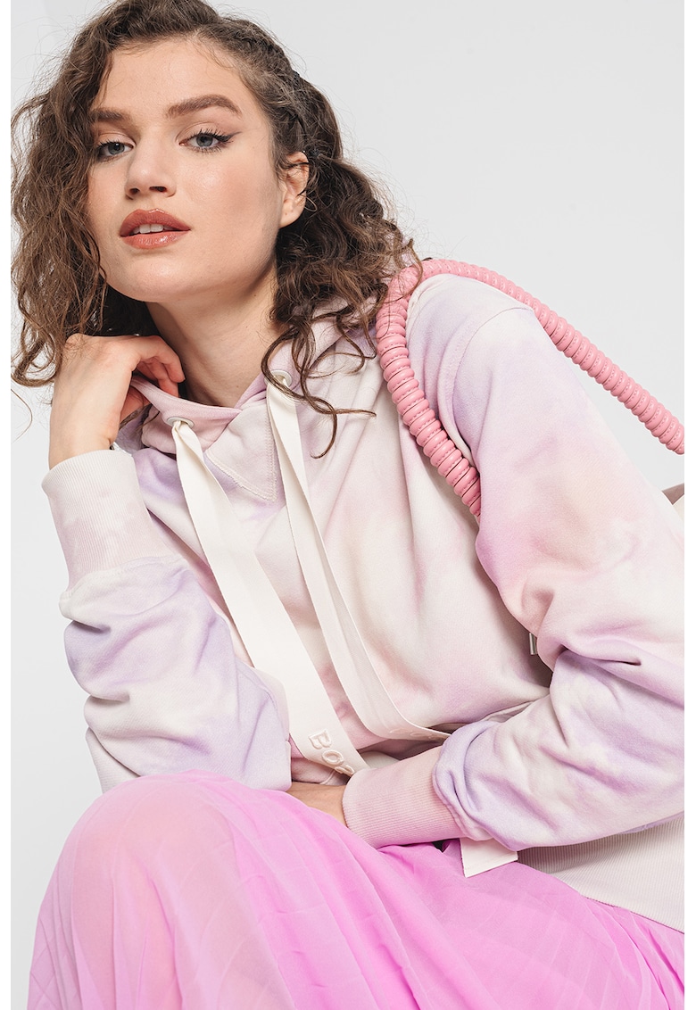 Hanorac supradimensionat cu imprimeu Etea - Alb/Lila/Roz