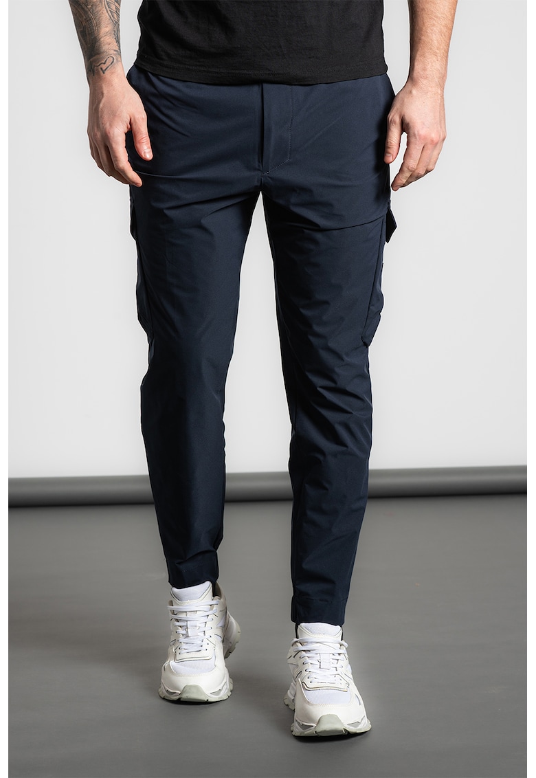 Pantaloni cargo din material usor Urbanex - Bleumarin