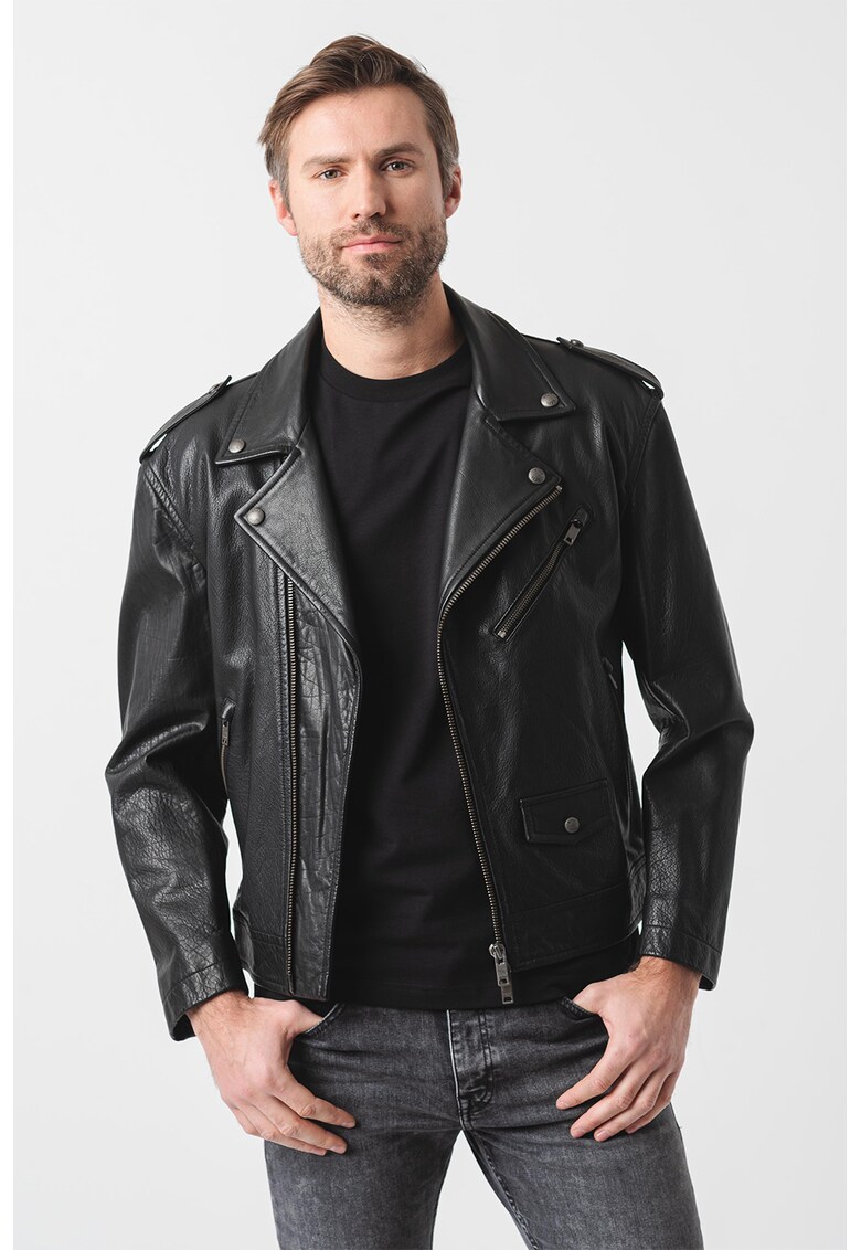 Jacheta biker de piele