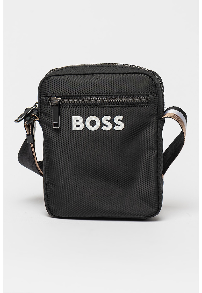 Geanta crossbody cu logo in relief Catch 3.0 - Negru