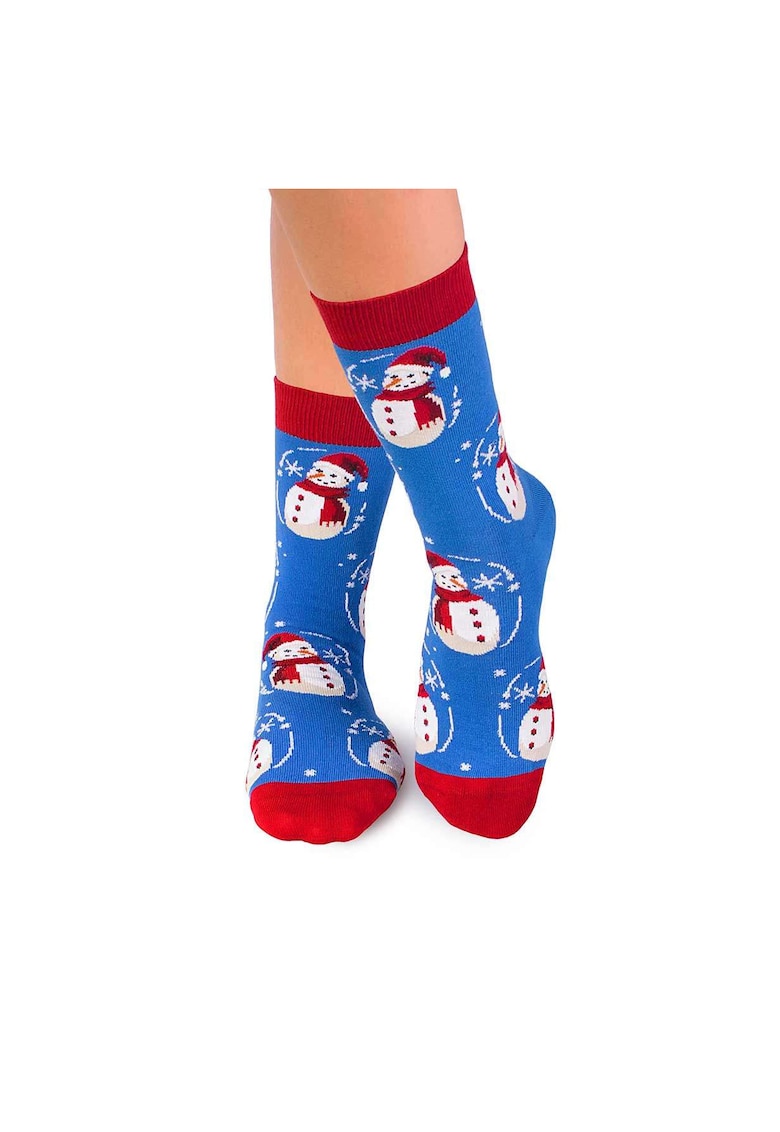 Sosete bumbac de craciun Colour Cotton Om de Zapada Olaf - Albastru