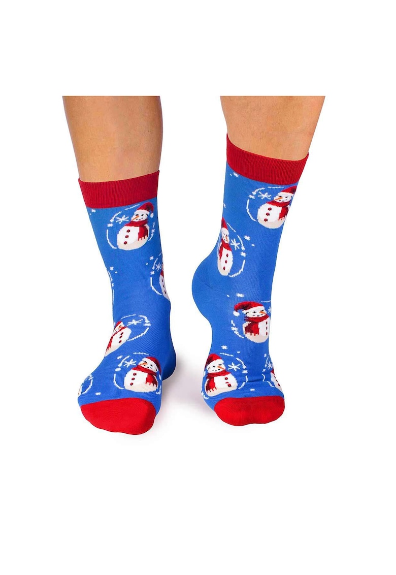 Sosete bumbac de craciun Colour Cotton Om de Zapada Olaf - 43-46 EU - Albastru