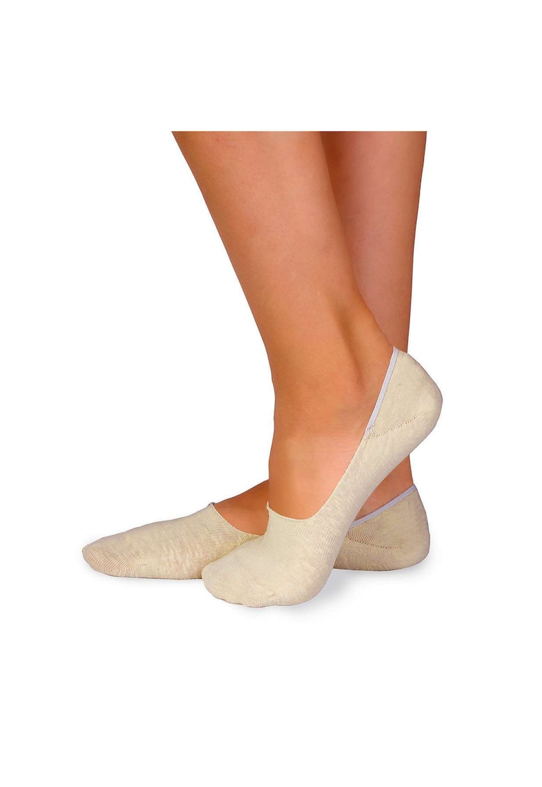 Sosete tip talpici din in si bumbac Ecru
