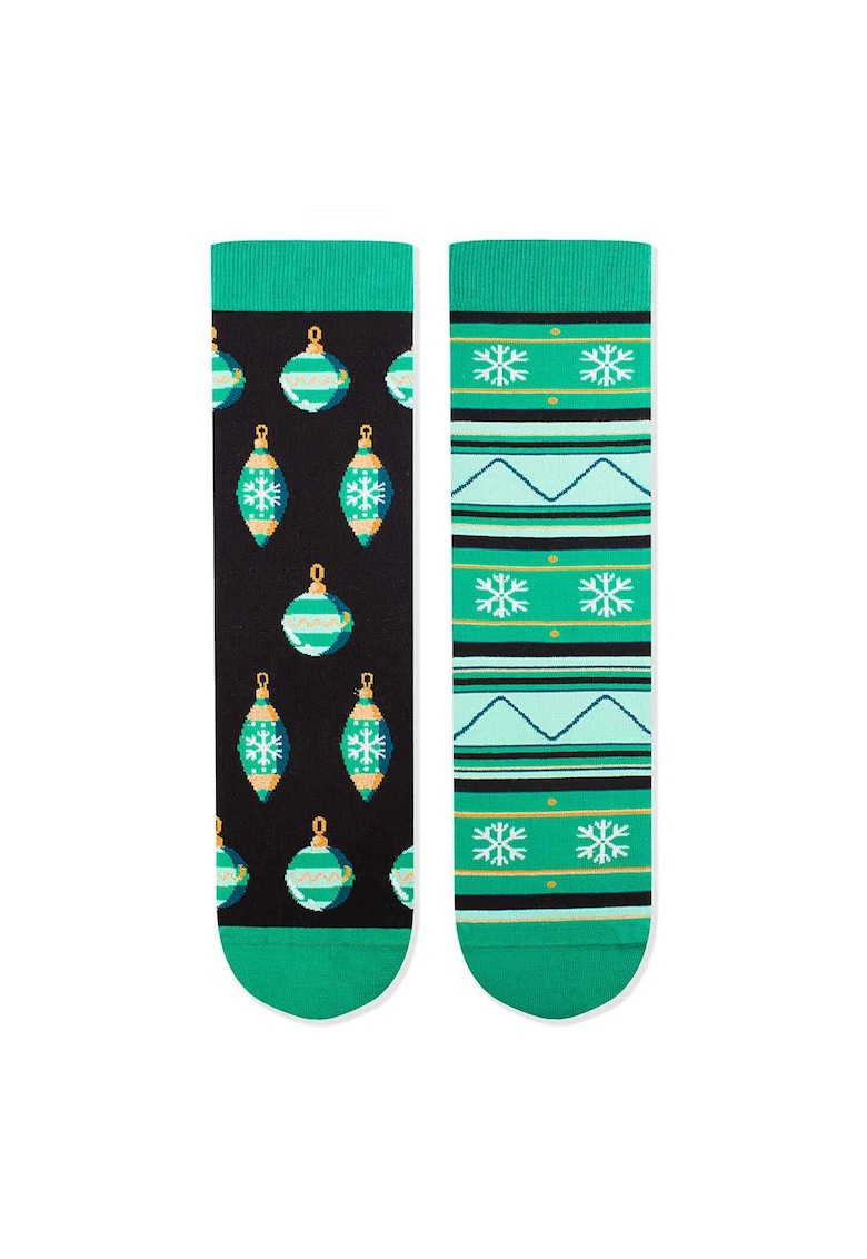 Sosete bumbac de craciun Arty Socks Globuri - Negru