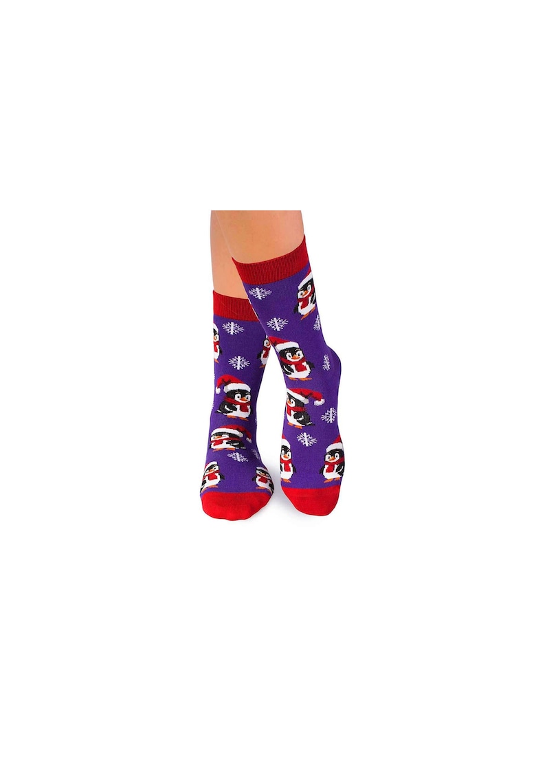 Sosete bumbac de craciun Colour Cotton Pinguin Fericit - 65499 - Multicolor