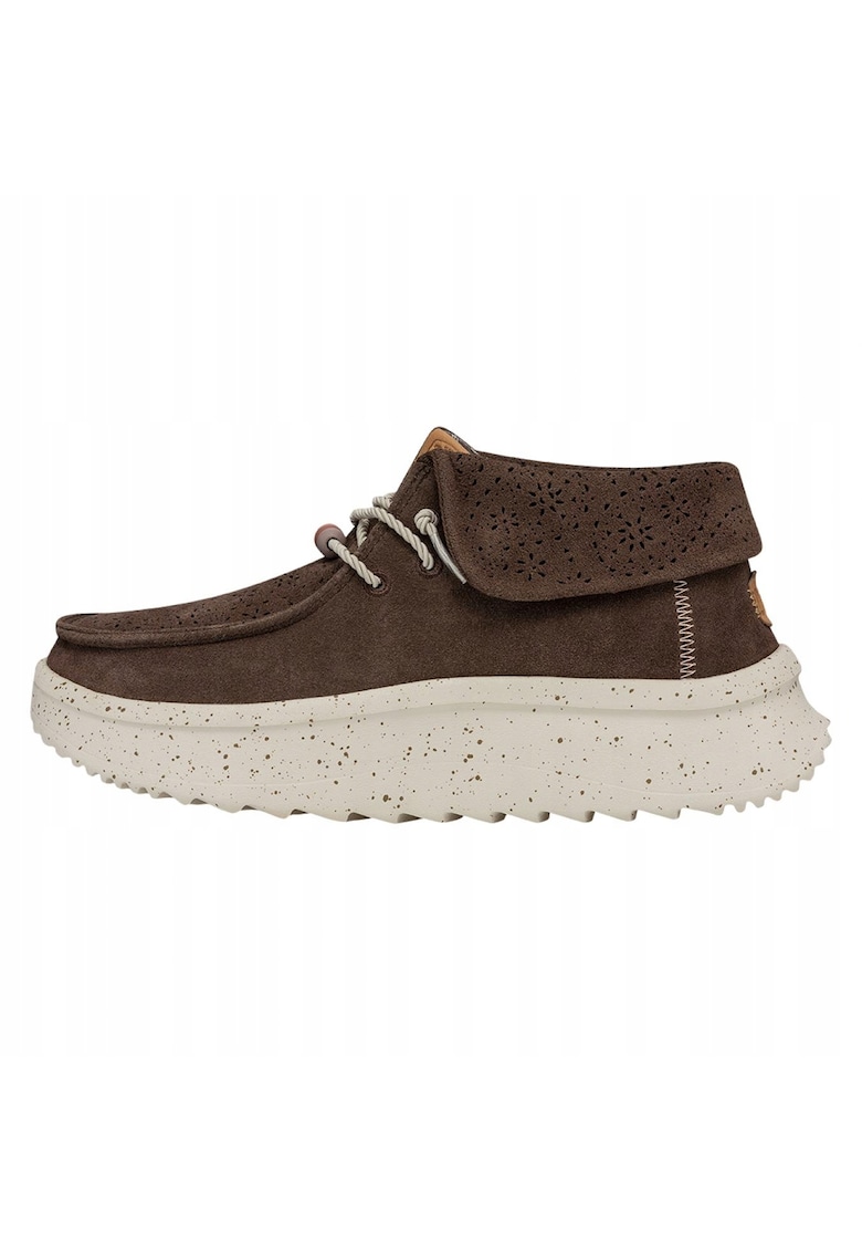 WENDY PEAK FOLD BOOT SUEDE 40256 - Maro inchis