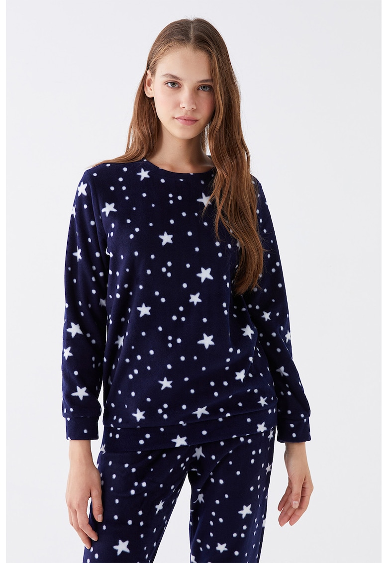 Pijama cu pantaloni lungi si model cu stele