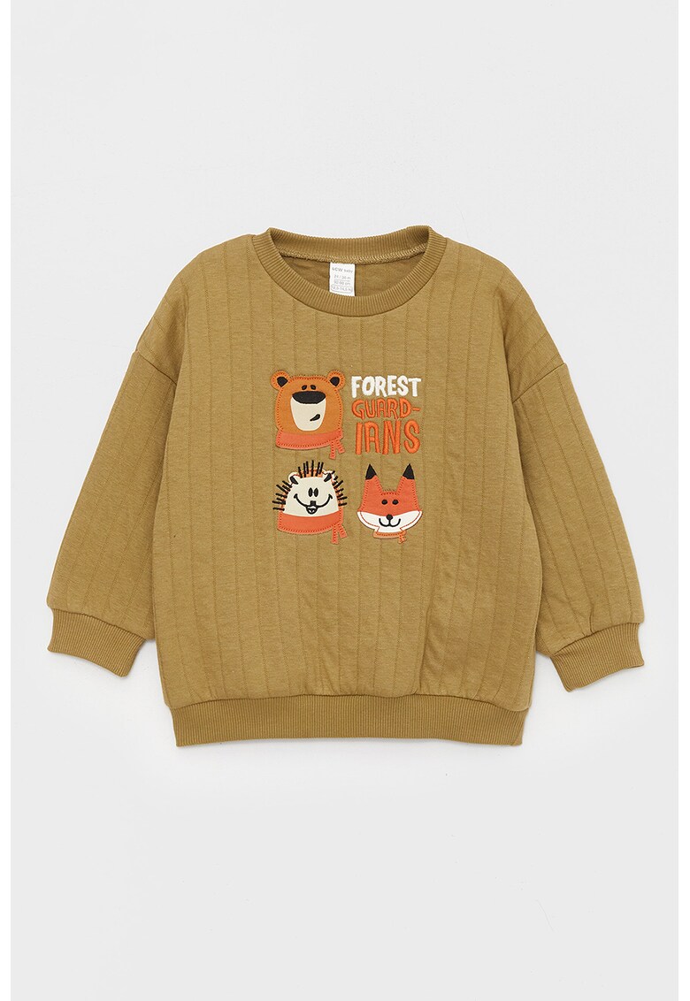 Bluza de trening cu decolteu la baza gatului si maneci cazute