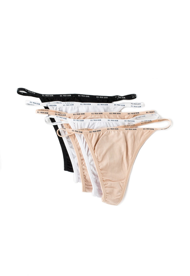 Set tricolor de chiloti elastici string - 5 piese
