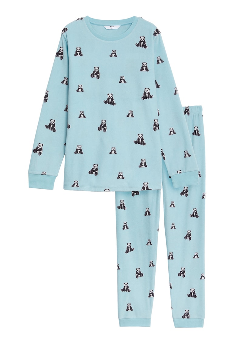 Pijama cu imprimeu si pantaloni lungi