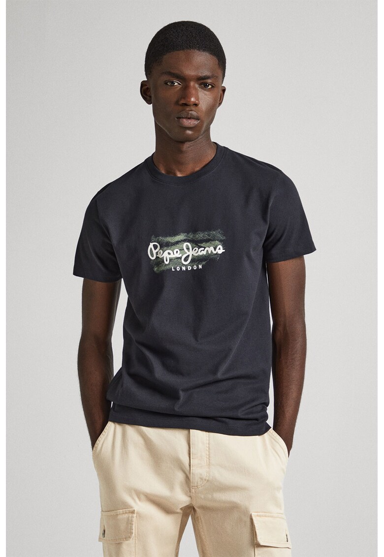 Tricou slim fit cu imprimeu logo