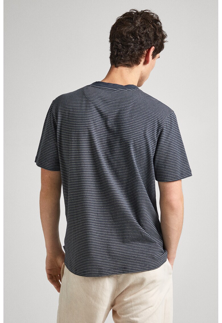 Tricou din amestec de in cu dungi