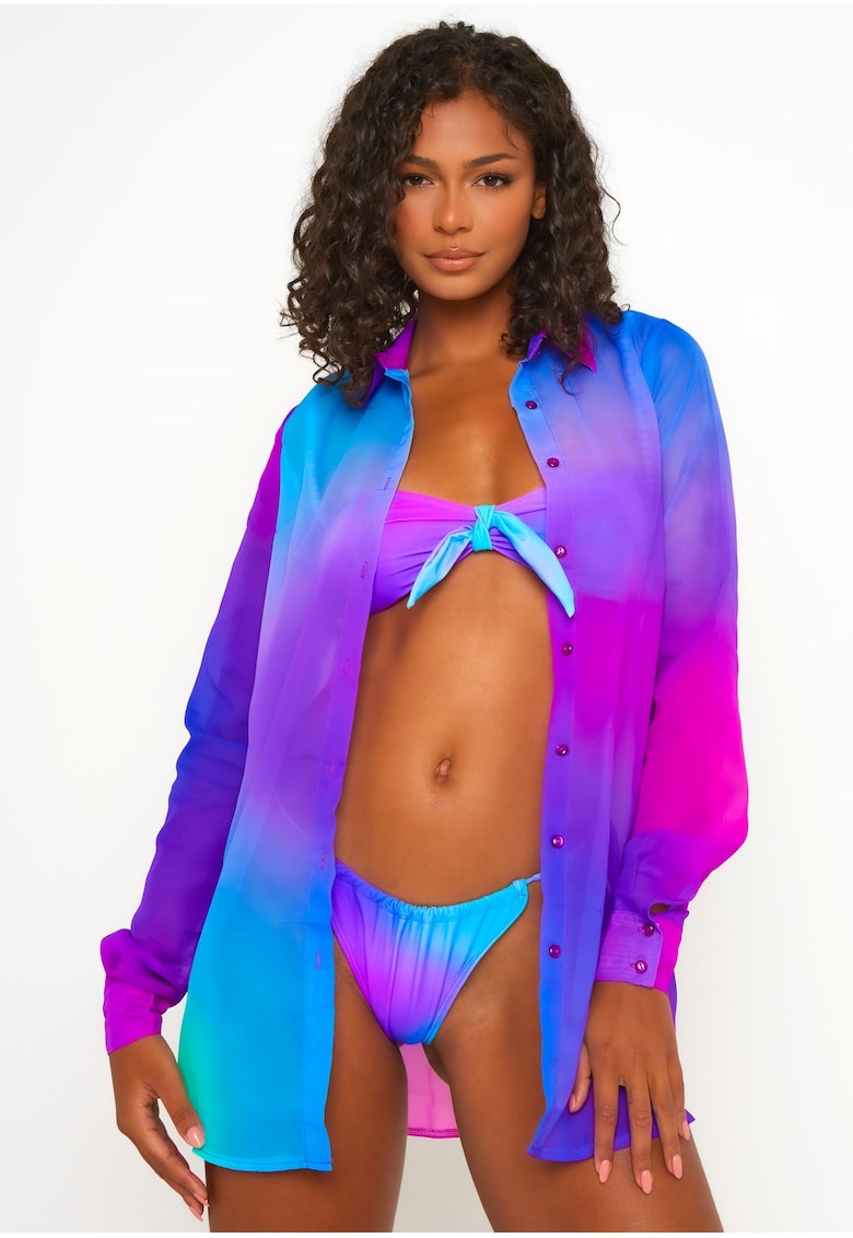 Camasa de plaja cu aspect tie-dye Tropicana 5411