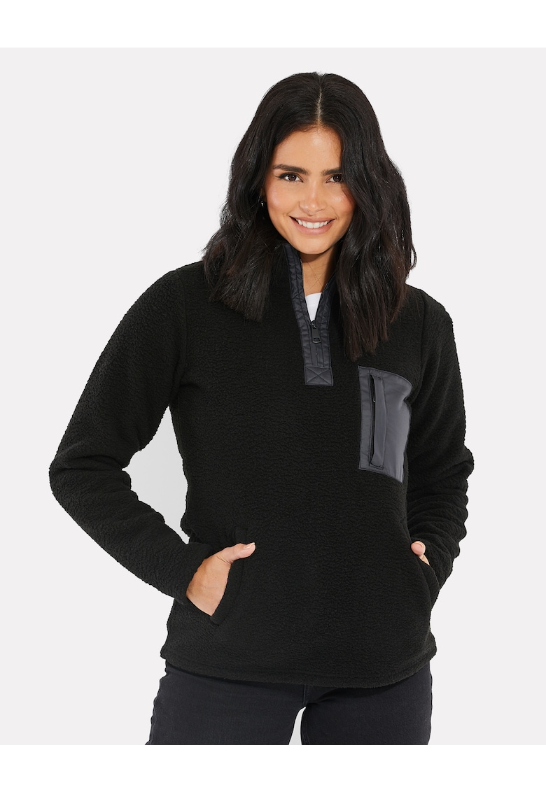 Bluza sport din fleece cu fenta cu fermoar Pharell 6103