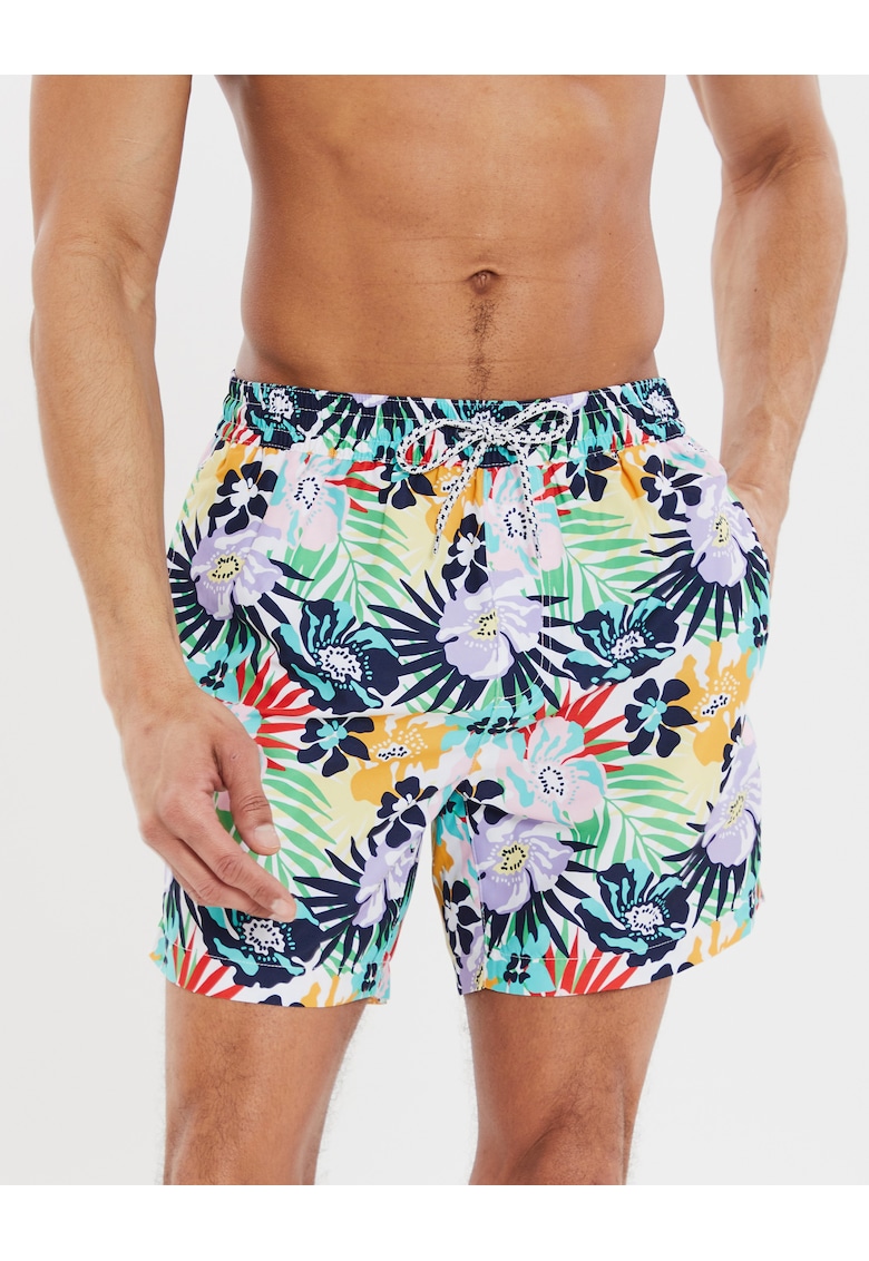 Pantaloni scurti de baie cu imprimeu tropical Brava