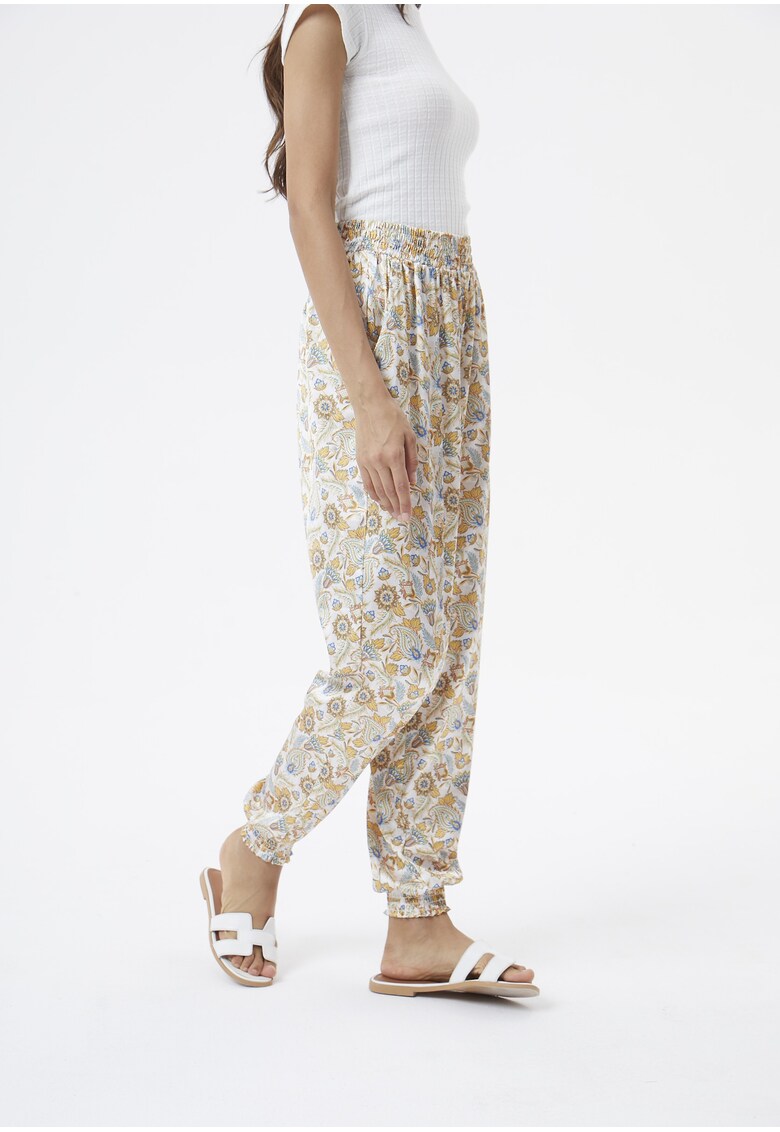 Pantaloni cutalie inalta si model grafic stoffhose dejavu 7267