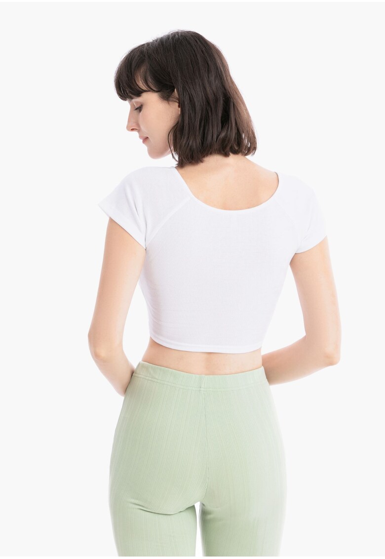 Tricou crop cu aspect petrecut crosspy 7299