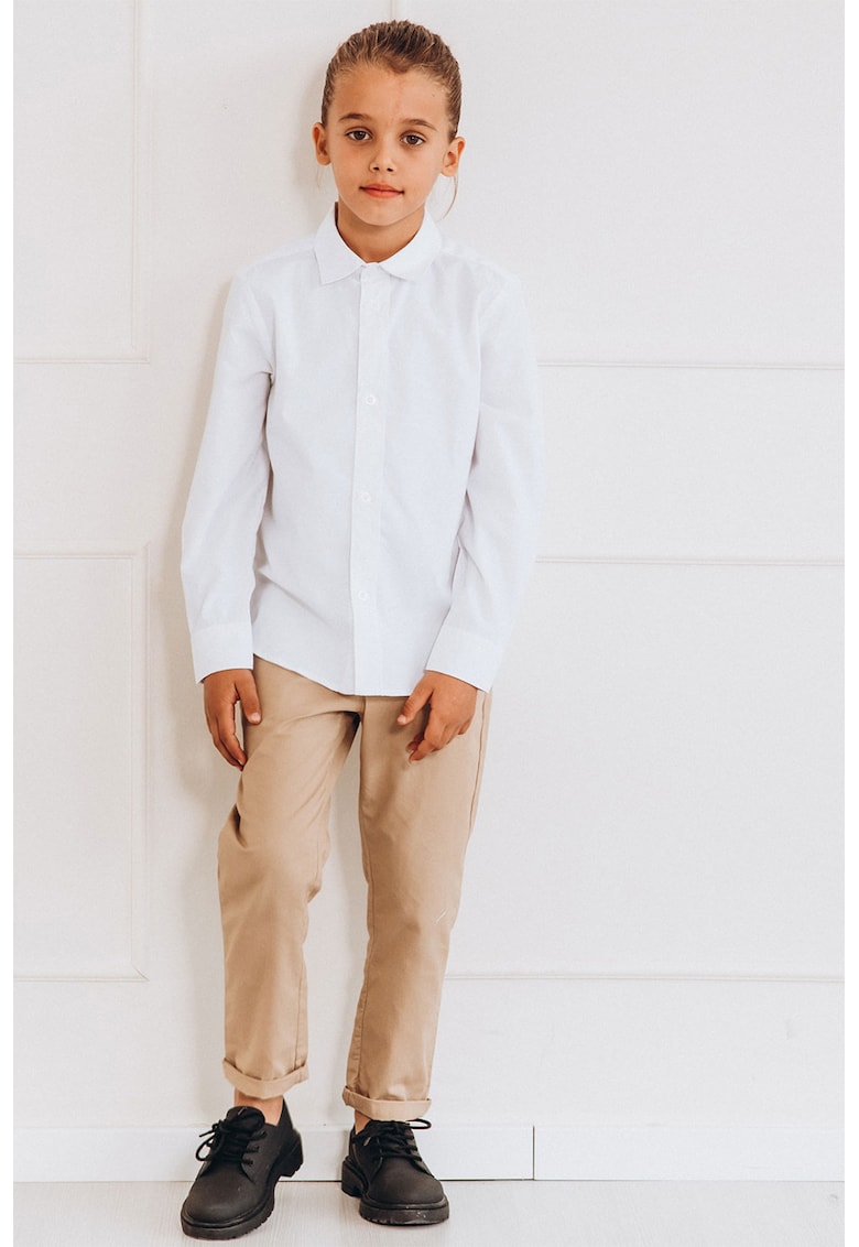 Camasa cu maneci lungi si guler ascutit - Alb