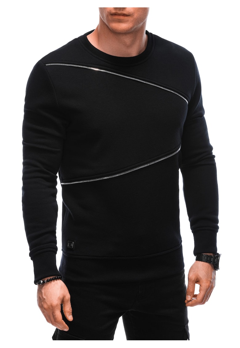 Bluza cu fermoare decorative OM-SSNZ-22FW-005 - Barbati - Negru