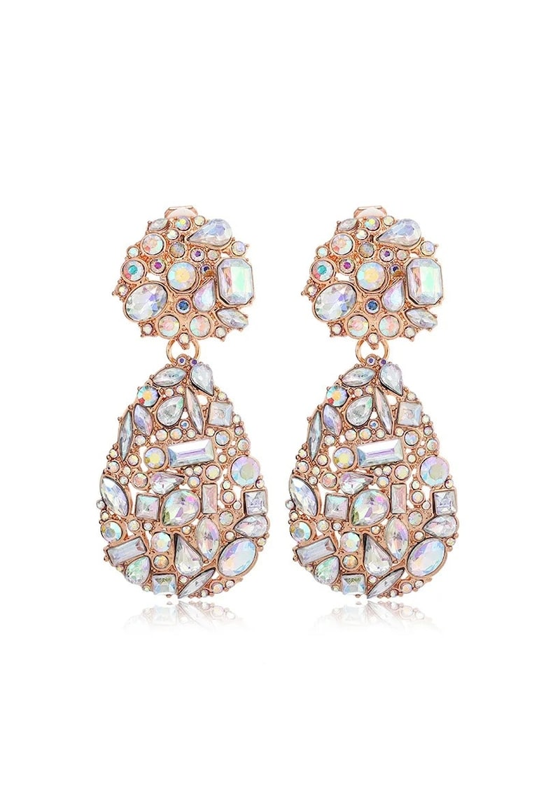 Cercei aurii - masivi - cu clips si pietre - Mariza C3