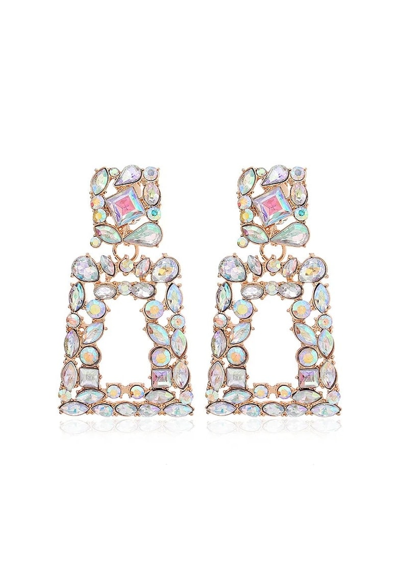 Cercei aurii - masivi - cu clips si pietre - Marjon C1