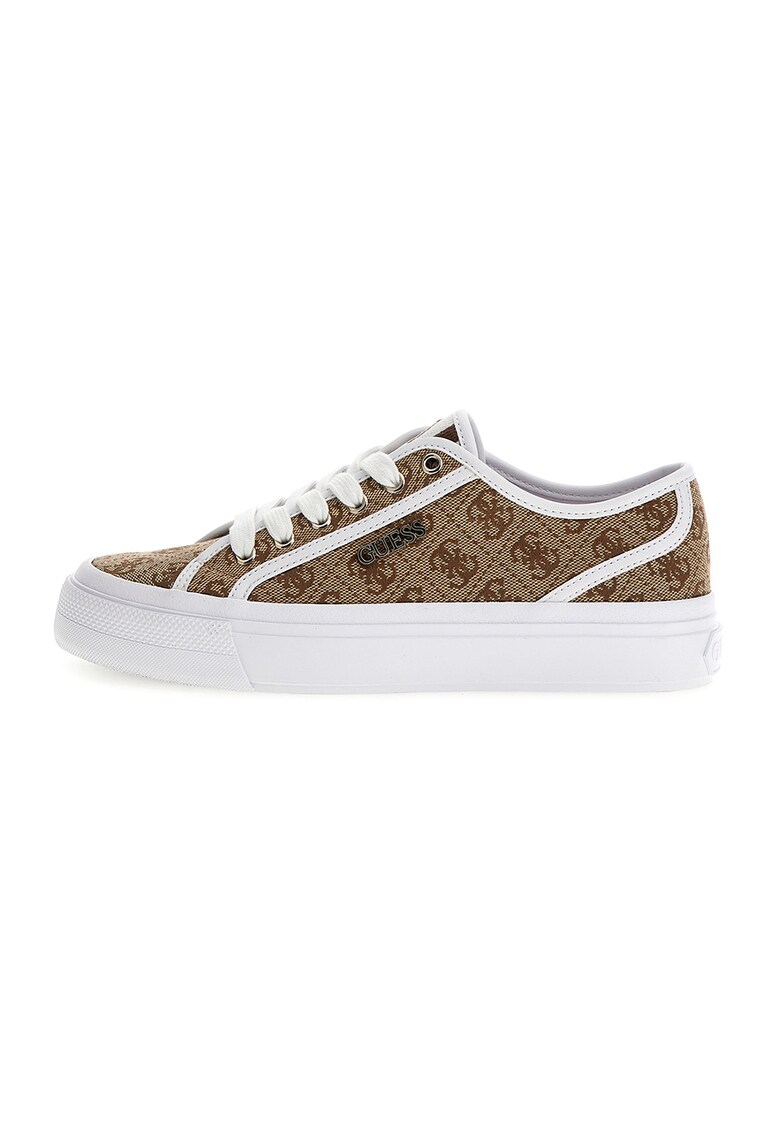 Guess Tenisi cu logo - Maro/Bej