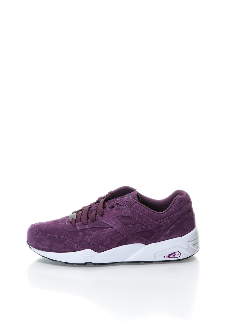 Pantofi sport violet pruna de piele intoarsa r698 allover suede