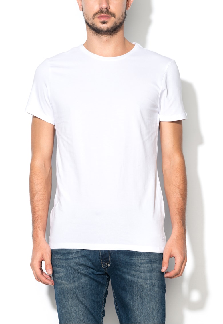 Set de tricouri slim fit cu decolteu la baza gatului - 2 piese Set de tricouri slim fit cu decolteu la baza gatului - 2 piese