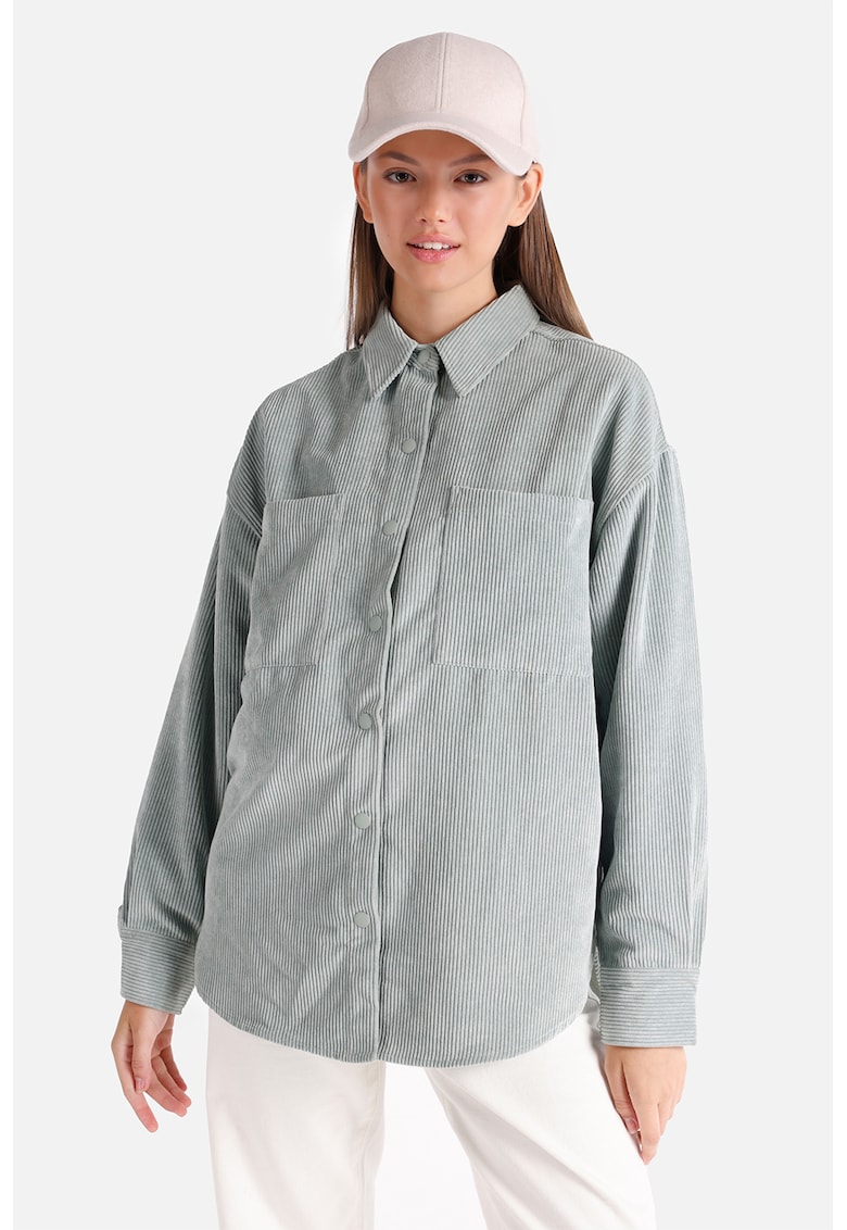 Джинсова риза с пришити джобове