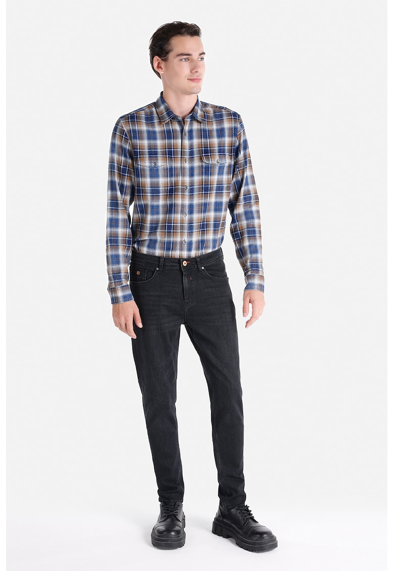 Blugi cu talie medie 067 Jack - Negru stins