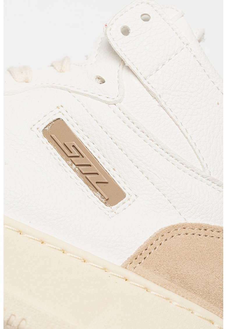 Pantofi sport mid-cut cu insertii de piele intoarsa