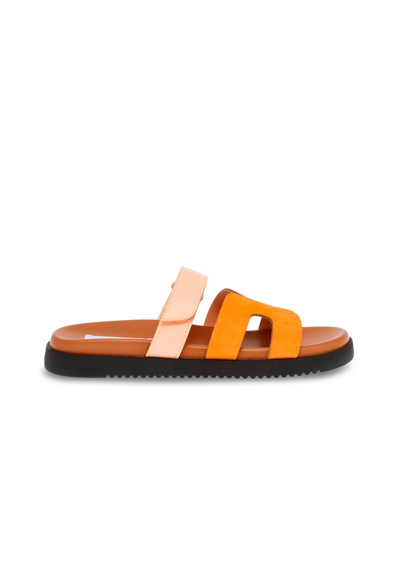 Steve Madden Кожени чехли цвят: кафяв - оранжев