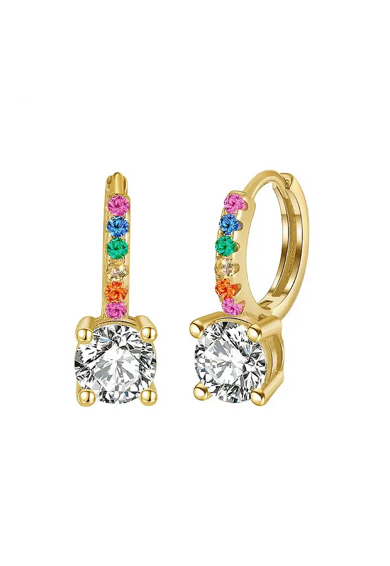 Cercei tip Curcubeu din Argint S925 / Aur 14K cu pietre Zirconiu - Multicolor
