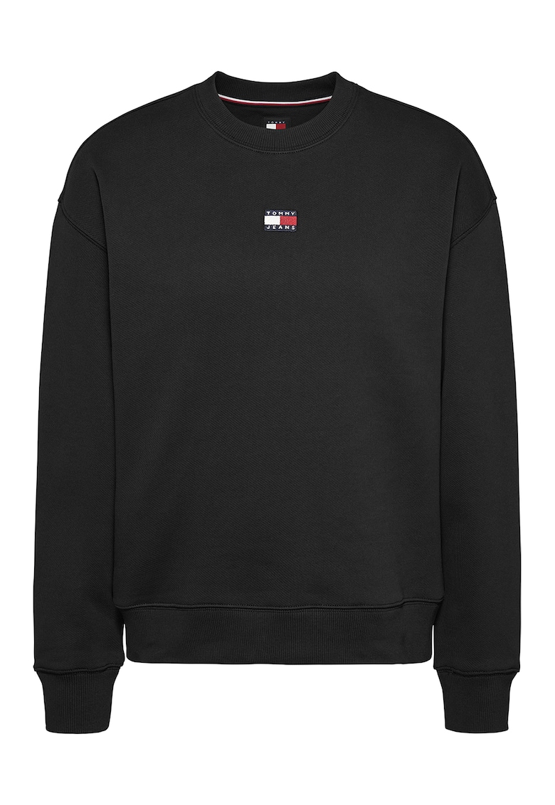 Bluza de trening cu decolteu la baza gatului si logo discret Bluza de trening cu decolteu la baza gatului si logo discret