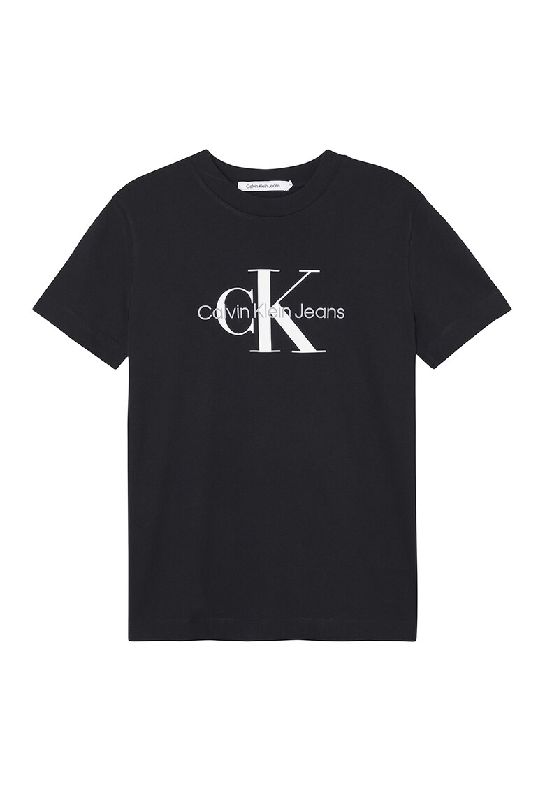 Tricou cu logo contrastant - Negru/Alb murdar