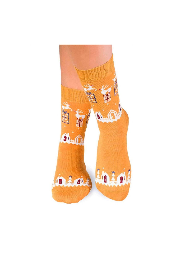 Sosete calduroase din lana merino Presents - Galben