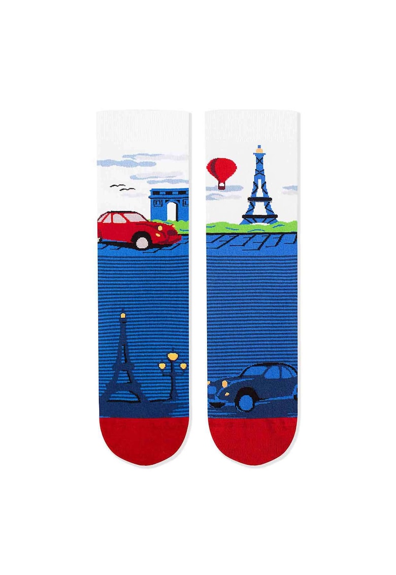 Sosete bumbac Arty Socks Paris - Albastru