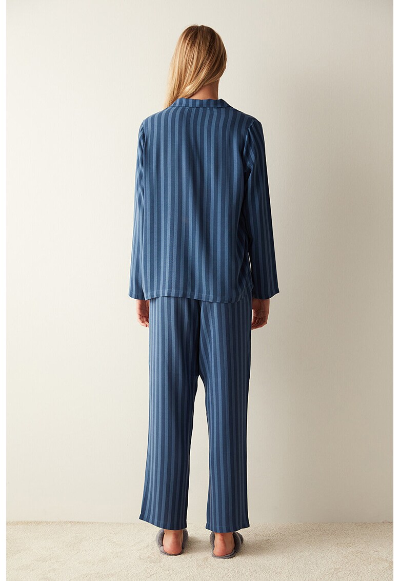 Bluza de pijama de bumbac in dungi