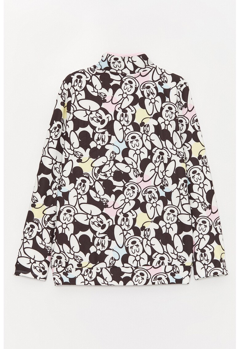 Bluza de pijama cu fermoar si model Minnie Mouse