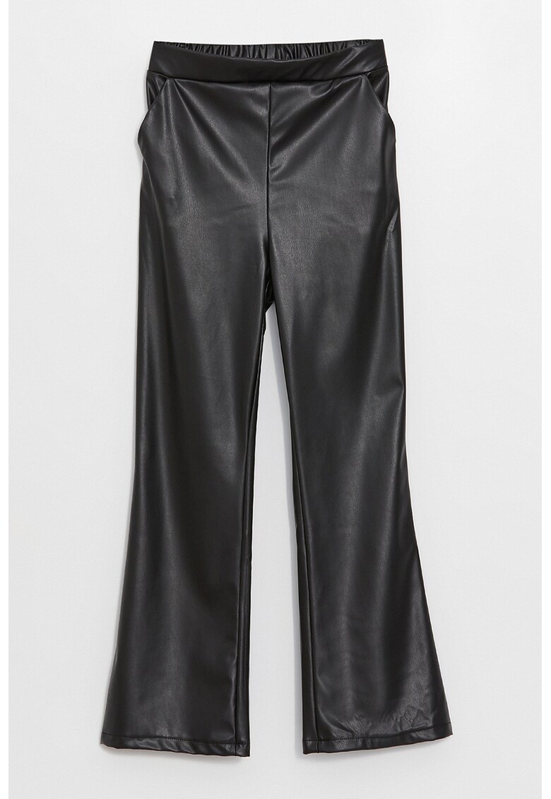 Pantaloni evazati de piele ecologica