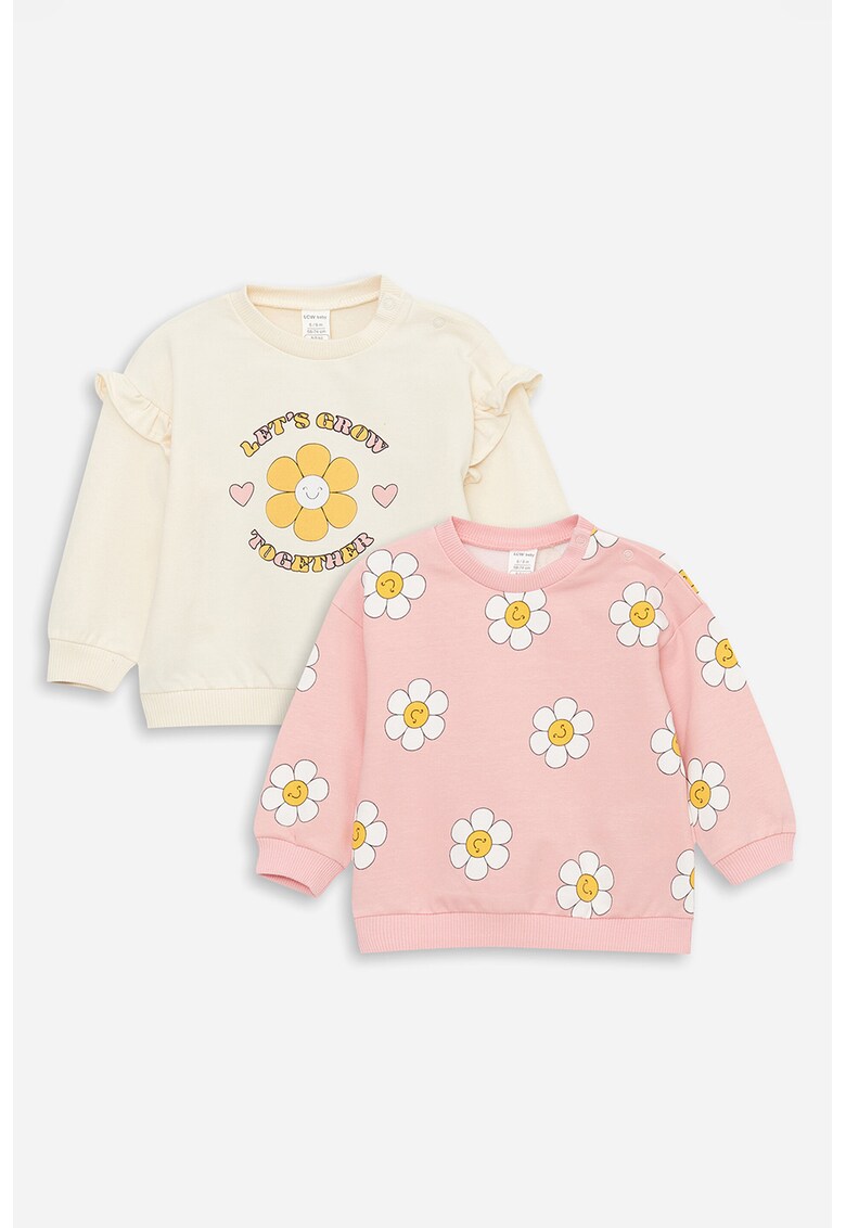Set de bluze de trening cu imprimeu floral - 2 piese
