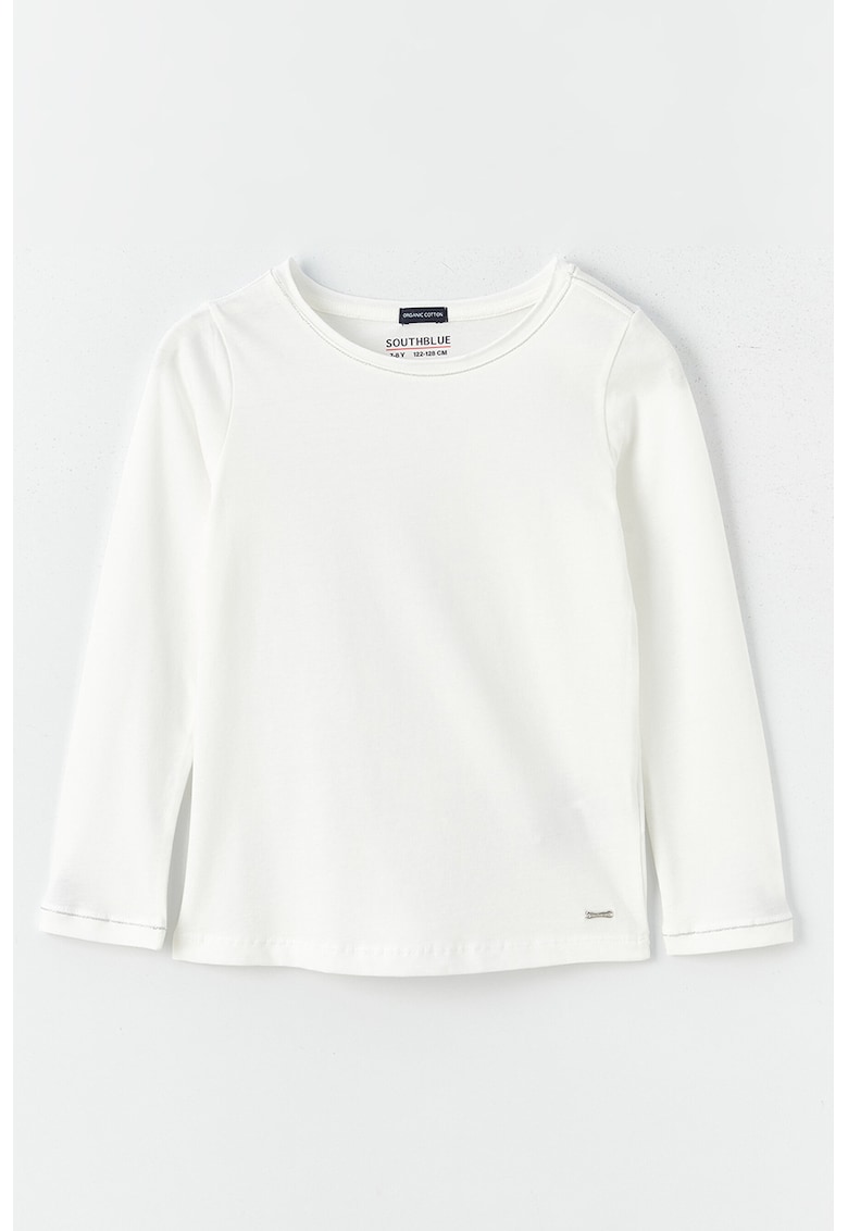 Bluza cu decolteu rotund si model uni